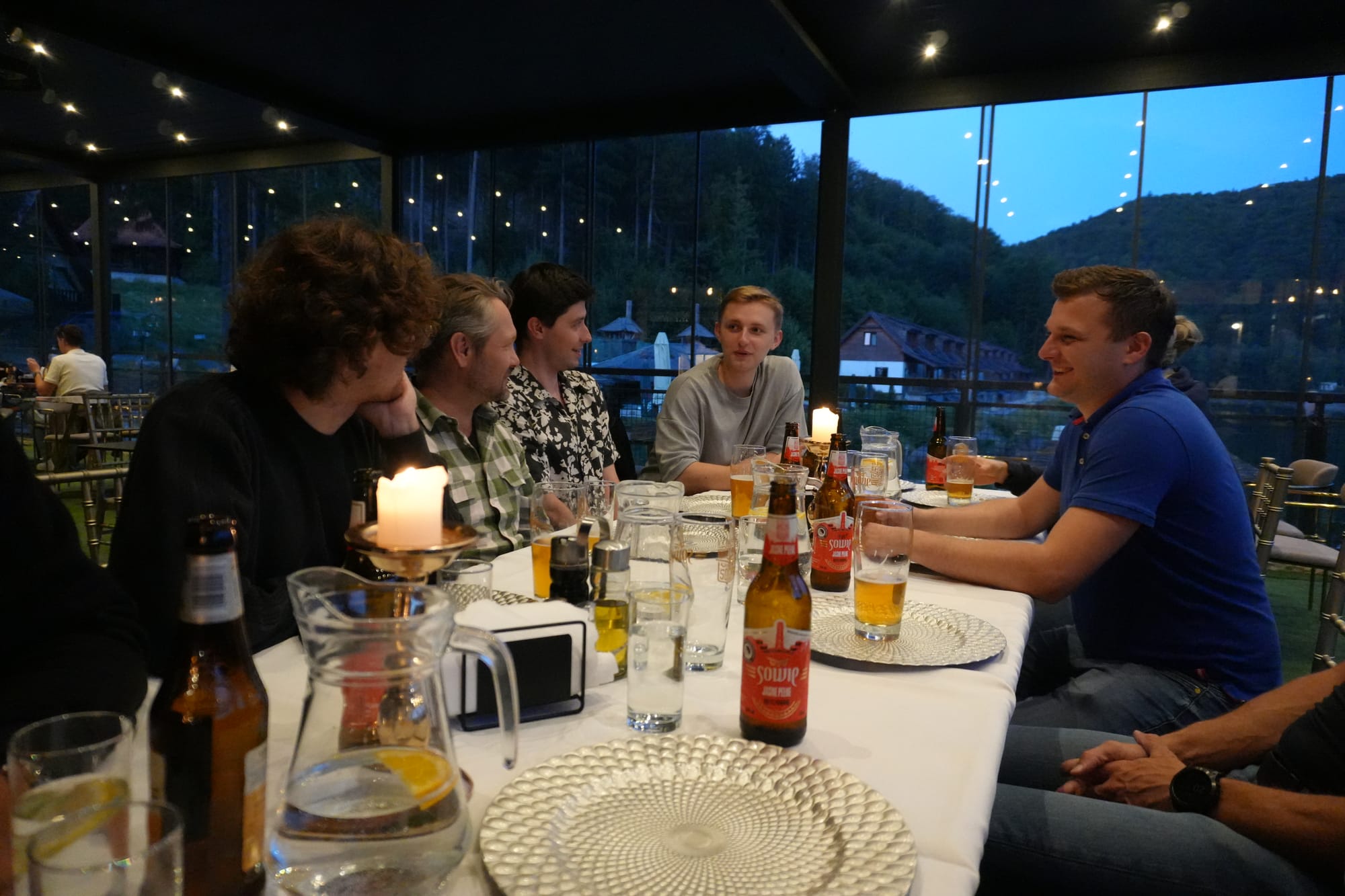 The core team at dinner together