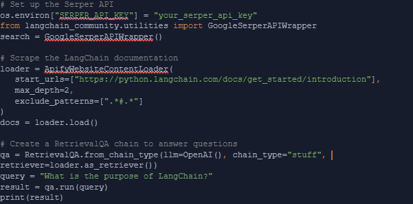 scrape data using LangChain
