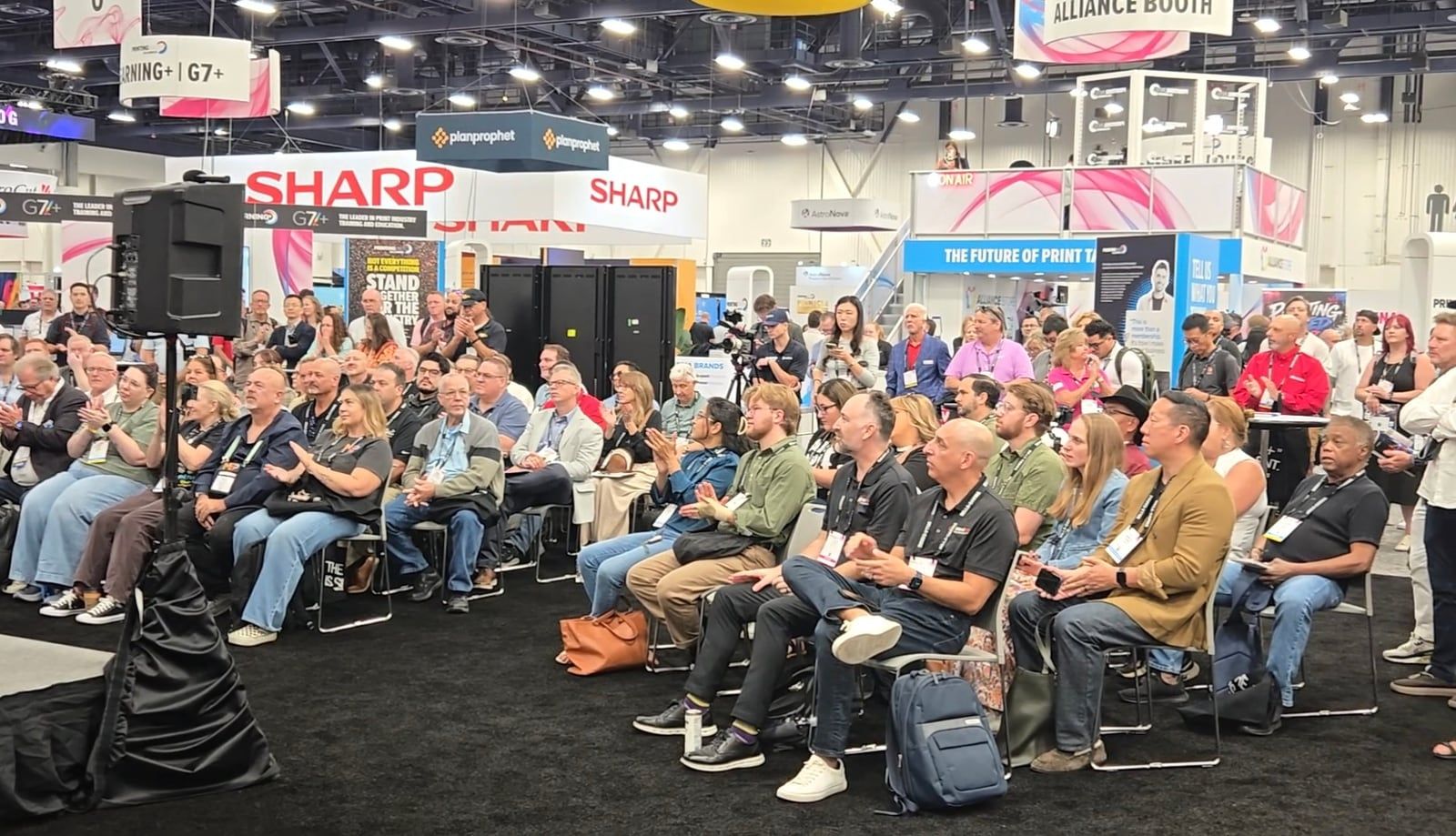 Panel audience at the PRINTING AI Pavilion, PRINTING United Expo 2026 in Las Vegas